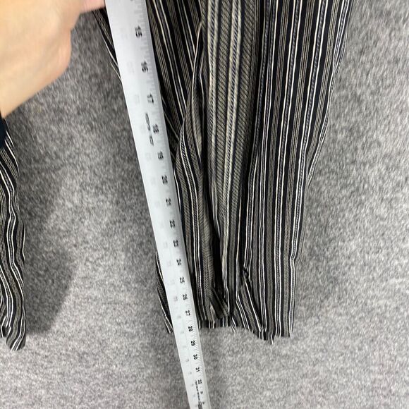 Sag Harbor Pants Women 2X Plus Black Striped High Rise Drawstring Flat Front - Picture 7 of 9